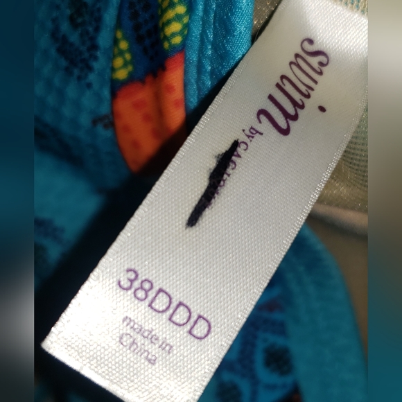 Plus Bra Size 38DDD Lane Bryant Plunging Neckline One Piece Swimsuit Swim New - Picture 6 of 6